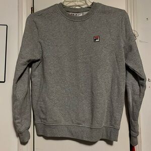 FILA Womens Heather Gray Sport Pullover Crewneck Sweater Sweatshirt Fleece